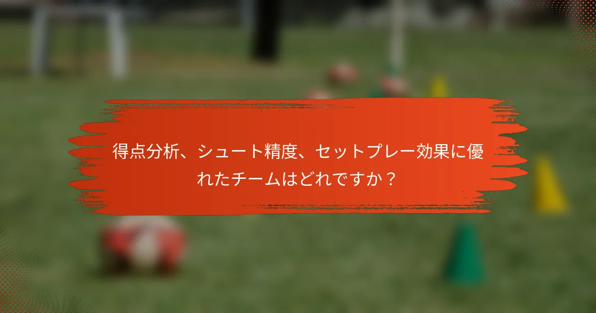 得点分析、シュート精度、セットプレー効果に優れたチームはどれですか？