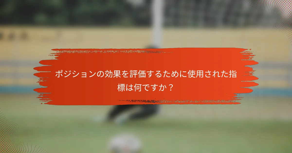 ポジションの効果を評価するために使用された指標は何ですか？